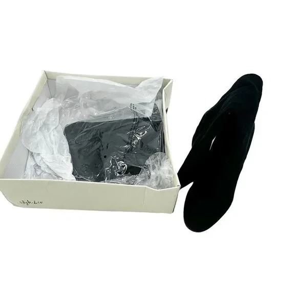 STYLE & CO Wide-Calf Knee-High Suede Dress Boots In Black Size 11M NWOB - Picture 7 of 12